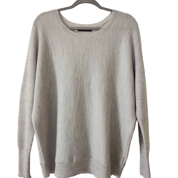 Tahari 100% Merino Wool Grey Crew Neck Pullover Sweater See Measurements - Picture 1 of 8
